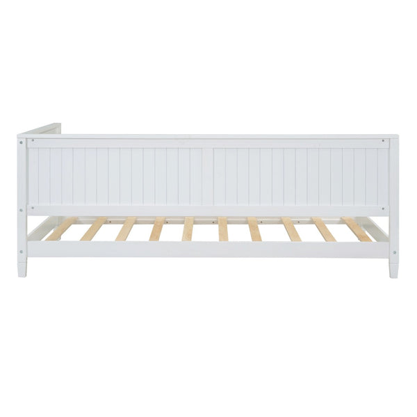 English Elm Twin Mid-century Wood Daybed Sofa Frame for Guest Room or Studio Living White WF297689AAK