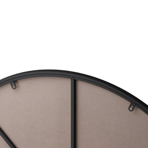 English Elm Wall Round Mirror 42 Inch Matte Black Metal Frame Bathroom Bedroom Living Room Decor W143570513