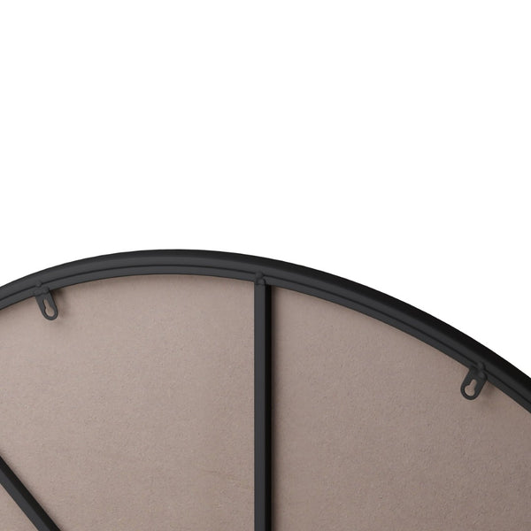 English Elm Wall Round Mirror 42 Inch Matte Black Metal Frame Bathroom Bedroom Living Room Decor W143570513