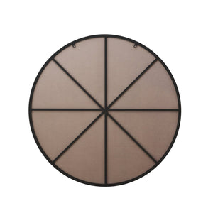English Elm Wall Round Mirror 42 Inch Matte Black Metal Frame Bathroom Bedroom Living Room Decor W143570513