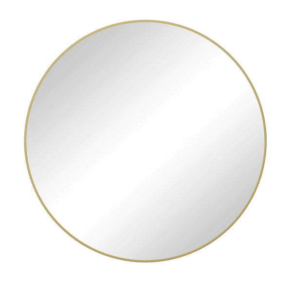 English Elm Wall Round Mirror 42 Inch Matte Black Metal Frame Bathroom Bedroom Living Room Decor W143570514