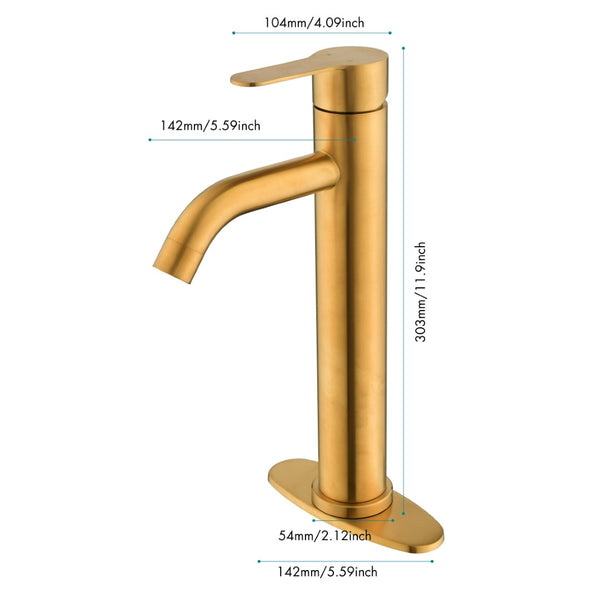 English Elm Bathroom Stainless Steel Single Handle Deck Mount Faucet for Vanity and Rv Use W127264940