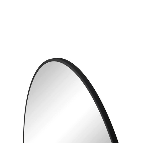 English Elm Wall Round Mirror 42 Inch Matte Black Metal Frame Bathroom Bedroom Living Room Decor W143570513