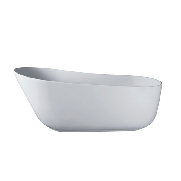 English Elm 67-inch Stone Resin Oval Freestanding Soaking Tub Seamless Matte Spa Bathroom W161370501