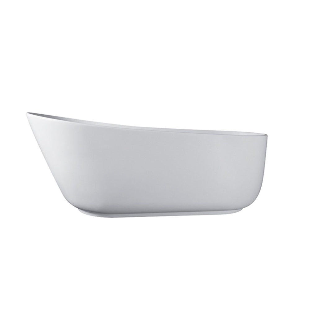 English Elm 67-inch Stone Resin Oval Freestanding Soaking Tub Seamless Matte Spa Bathroom W161370501