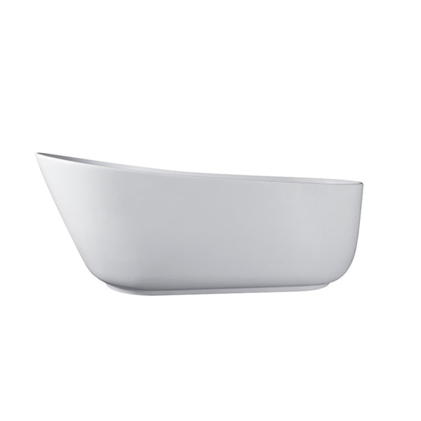 English Elm 67-inch Stone Resin Oval Freestanding Soaking Tub Seamless Matte Spa Bathroom W161370501