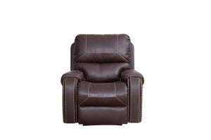 English Elm Faux Leather Reclining Sofa Couch Single Chair For Living Room Brown