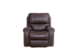 Faux Leather Reclining Sofa Chair: Brown, Comfortably Padded, 38.97 x 37.79 x 40.94