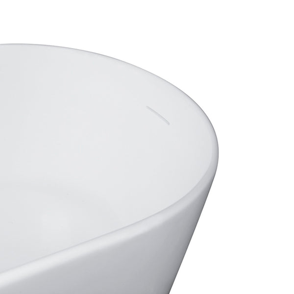 English Elm 67-inch Stone Resin Oval Freestanding Soaking Tub Seamless Matte Spa Bathroom W161370501