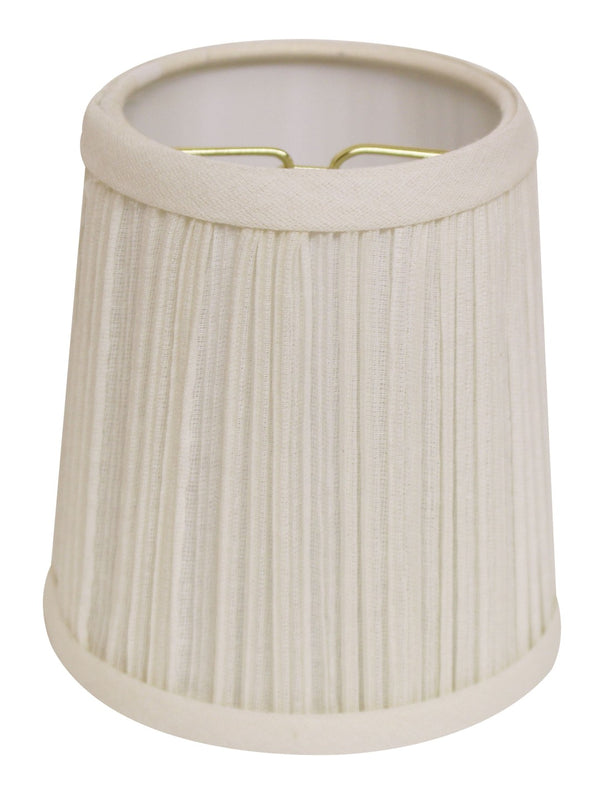 English Elm Slant Pleated Broadcloth Chandelier Shades Set of 6 White Flame Clip Hardback B075101741
