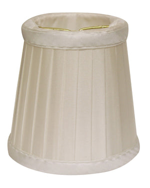 English Elm Slant Pleated Silk Chandelier Shades Set of Six Warm Neutral Flame Clip Fitting B075101684