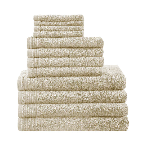 English Elm 100% Cotton 12-Piece Quick Dry Bath Towel Set - Ultra Fresh Antimicrobial, OEKO-TEX Certified Comfort B03595011