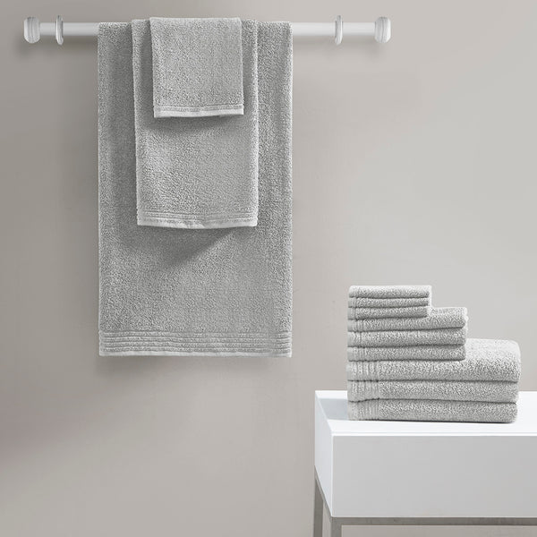 English Elm 100% Cotton Zero Twist 12-Piece Quick Dry Bath Towel Set - OEKO-TEX, UltraFresh Antimicrobial B03595017