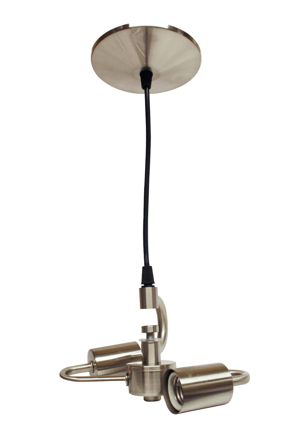 English Elm Satin Black Three Light Pendant Kit Woven Fabric Cord Vintage Industrial Ceiling Fixture B075101351