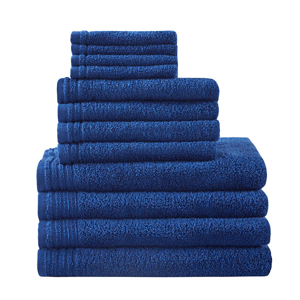 English Elm 100% Cotton 12-Piece Quick Dry Bath Towel Set - Ultra Fresh Antimicrobial, OEKO-TEX Certified Comfort B03595010