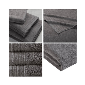 English Elm 100% Cotton 12-Piece Quick Dry Bath Towel Set - Ultra Fresh Antimicrobial, OEKO‑TEX Certified Comfort Grey 13.5 L x 9.5 W x 7.5 H B03595009