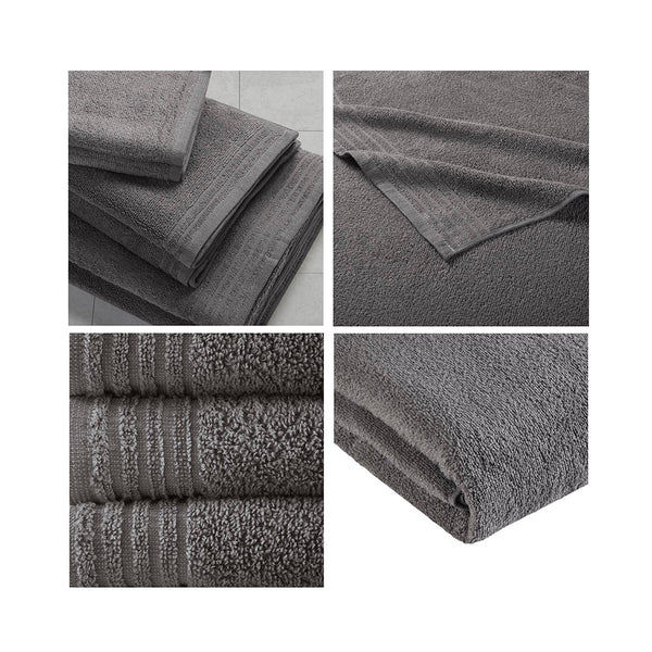 English Elm 100% Cotton 12-Piece Quick Dry Bath Towel Set - Ultra Fresh Antimicrobial, OEKO‑TEX Certified Comfort Grey 13.5 L x 9.5 W x 7.5 H B03595009