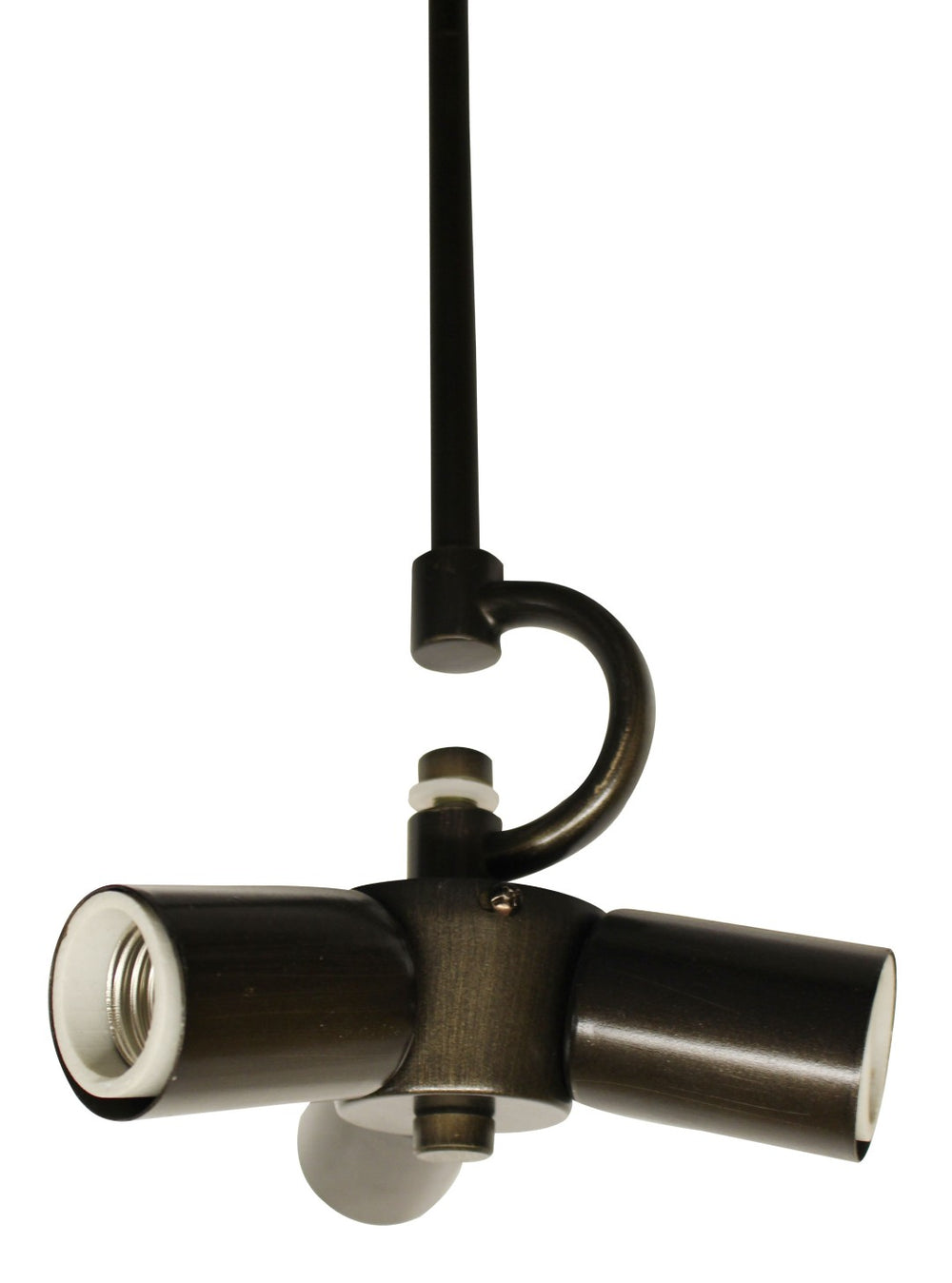 English Elm Satin Black Three Light Industrial Vintage Pendant Braided Fabric Cord Ceiling Fixture B075101365
