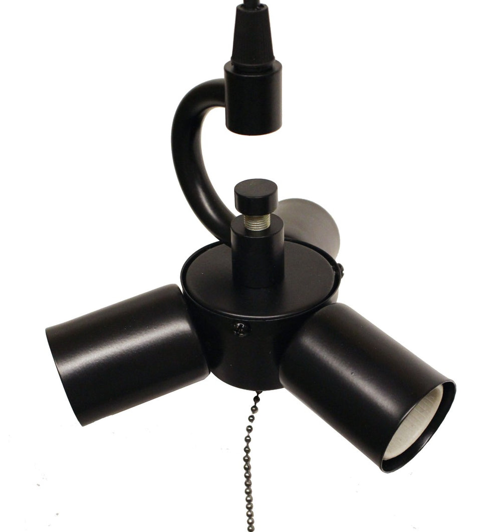English Elm Satin Black Three Light Pendant Fixture Vintage Industrial Fabric Cord Kitchen Island B075101360