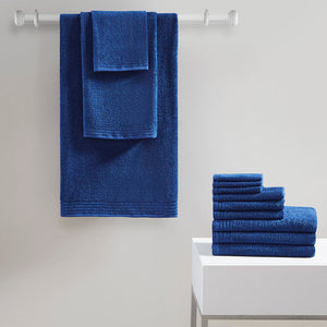 English Elm 100% Cotton 12-Piece Quick Dry Bath Towel Set - Ultra Fresh Antimicrobial, OEKO-TEX Certified Comfort B03595010