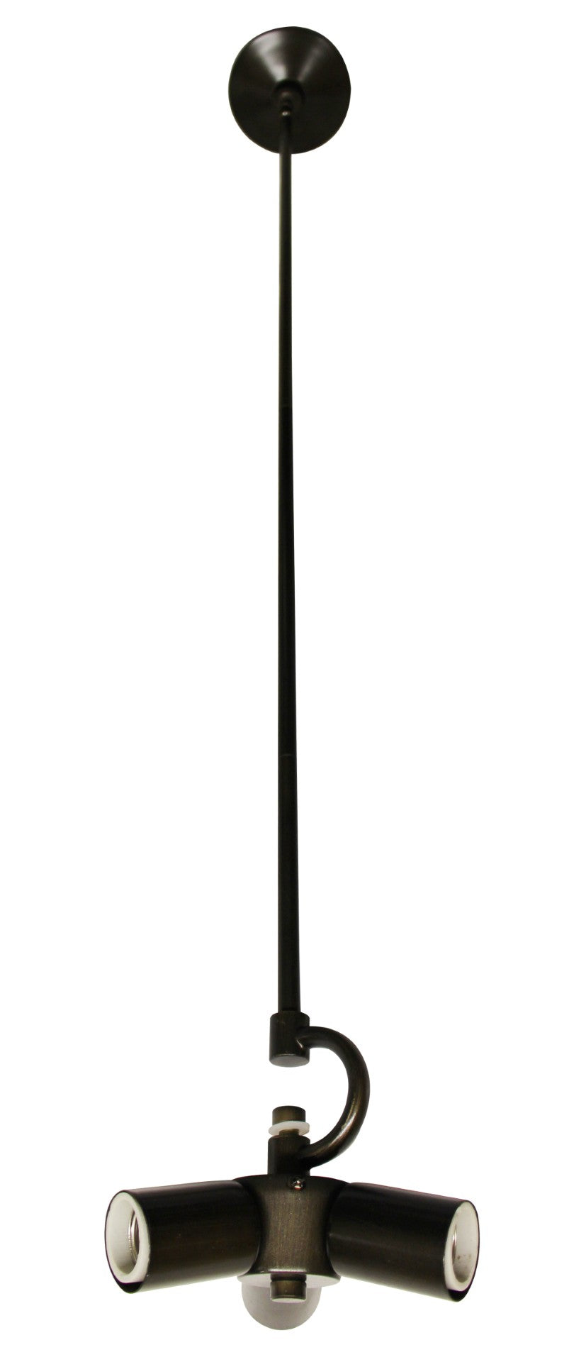 English Elm Satin Black Three Light Industrial Vintage Pendant Braided Fabric Cord Ceiling Fixture B075101365