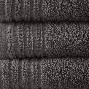 English Elm 100% Cotton 12-Piece Quick Dry Bath Towel Set - Ultra Fresh Antimicrobial, OEKO‑TEX Certified Comfort Grey 13.5 L x 9.5 W x 7.5 H B03595009