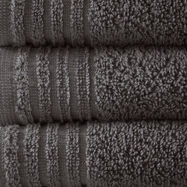 English Elm 100% Cotton 12-Piece Quick Dry Bath Towel Set - Ultra Fresh Antimicrobial, OEKO‑TEX Certified Comfort Grey 13.5 L x 9.5 W x 7.5 H B03595009