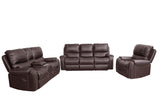 English Elm Faux Leather Reclining Sofa Couch 3 Seater For Living Room Brown