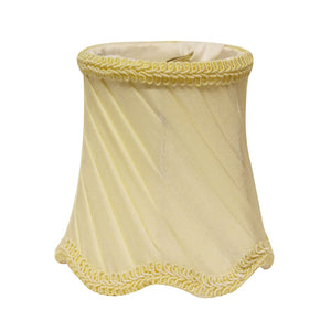 English Elm Slant Pleated Silk Chandelier Shades Set of Six with Braided Trim for Elegant Dining B075101696