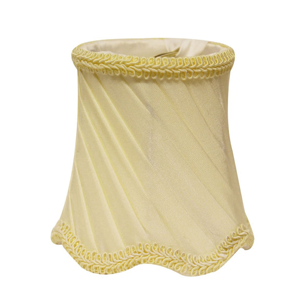 English Elm Slant Pleated Silk Chandelier Shades Set of Six with Braided Trim for Elegant Dining B075101696