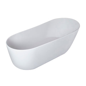 English Elm 67-inch Stone Resin Oval Freestanding Soaking Tub Seamless Matte Spa Bathroom W161370501