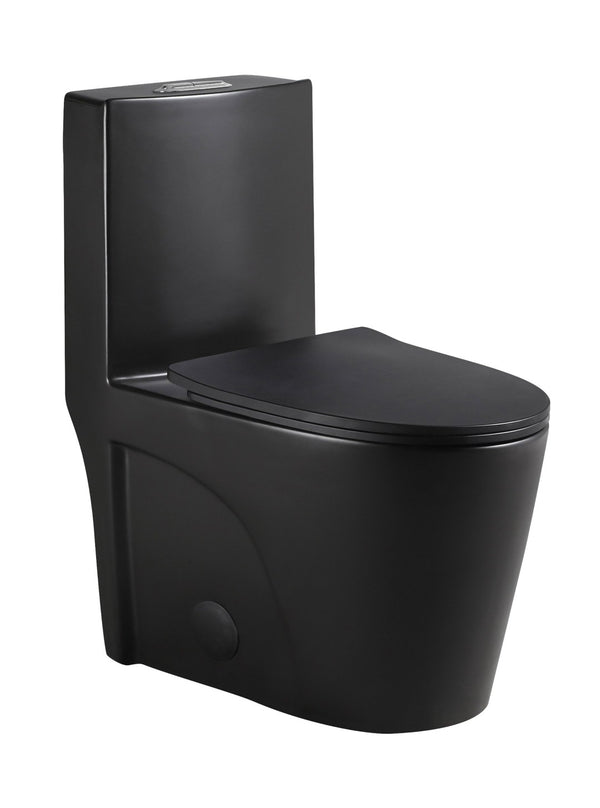 English Elm Soft-close Elongated Toilet Seat with Sculpted Profile for Modern and Traditional Baths Matte Black W1573108938