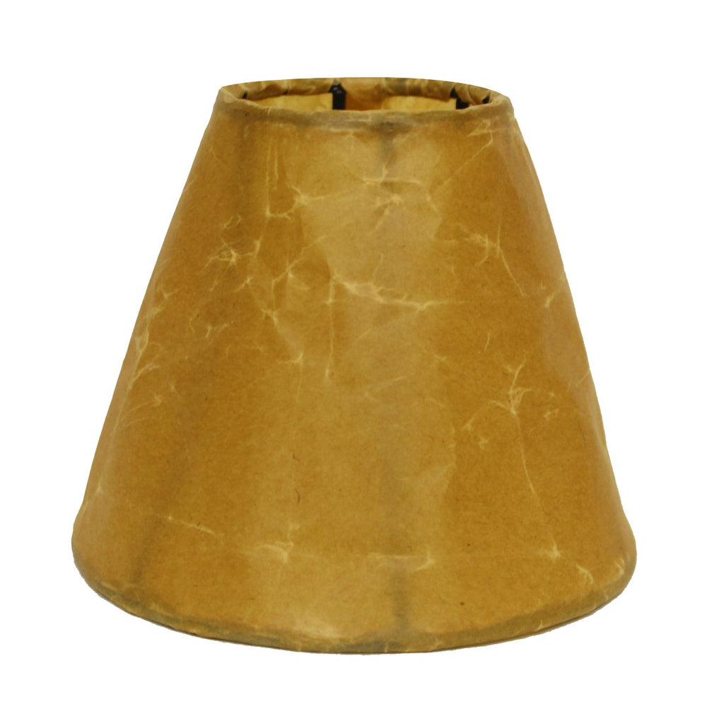 English Elm Slant Empire Crinkle Oil Paper Chandelier Shades Warm Amber Glow Set of Six B075101654
