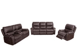 English Elm Faux Leather Reclining Sofa Couch Loveseat Sofa For Living Room Brown