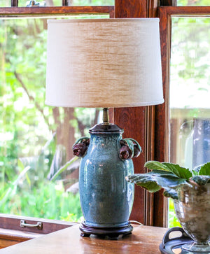 English Elm Slant Retro Linen Drum Lampshade Stonewash Finish for Table and Arc Floor Lamps B075101374