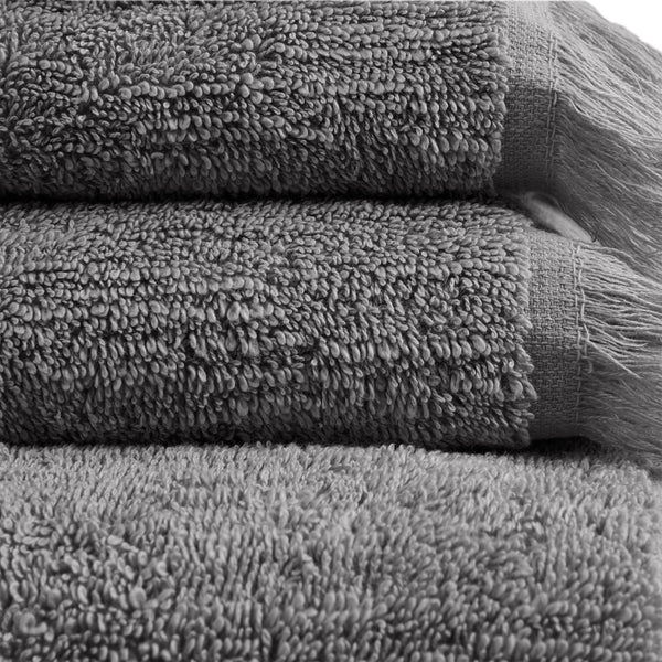 English Elm Cotton INK+IVY Nova Dobby Slub 6-Piece Towel Set – 100% Terry Cotton 630gsm, Plush Absorbent, Self-Fringe Texture B03596683