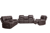 English Elm Faux Leather Reclining Sofa Couch 3 Seater For Living Room Brown