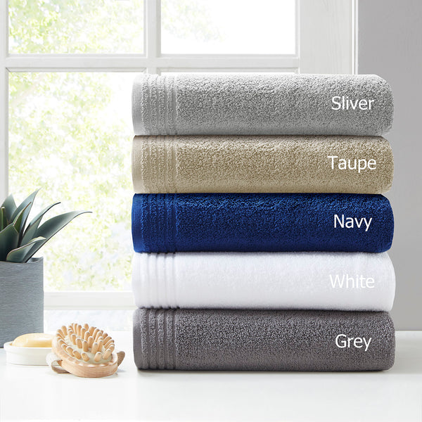 English Elm 100% Cotton Zero Twist 12-Piece Quick Dry Bath Towel Set - OEKO-TEX, UltraFresh Antimicrobial B03595017