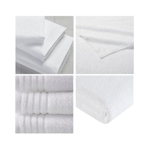 English Elm 100% Cotton 12-Piece Quick Dry Bath Towel Set - Ultra Fresh Antimicrobial, OEKO‑TEX Certified Comfort White 13.5 L x 9.5 W x 7.5 H B03595008