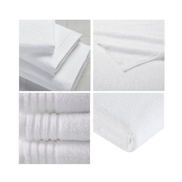 English Elm 100% Cotton 12-Piece Quick Dry Bath Towel Set - Ultra Fresh Antimicrobial, OEKO‑TEX Certified Comfort White 13.5 L x 9.5 W x 7.5 H B03595008