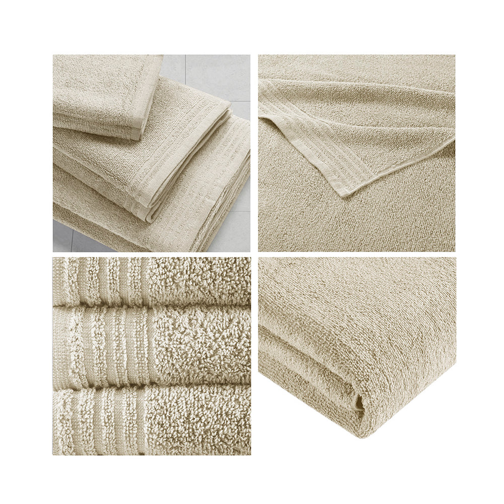 English Elm 100% Cotton 12-Piece Quick Dry Bath Towel Set - Ultra Fresh Antimicrobial, OEKO-TEX Certified Comfort B03595011