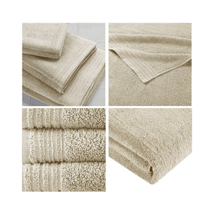 English Elm 100% Cotton 12-Piece Quick Dry Bath Towel Set - Ultra Fresh Antimicrobial, OEKO-TEX Certified Comfort B03595011