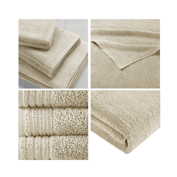 English Elm 100% Cotton 12-Piece Quick Dry Bath Towel Set - Ultra Fresh Antimicrobial, OEKO-TEX Certified Comfort B03595011