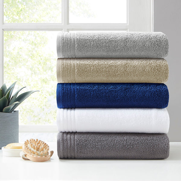 English Elm 100% Cotton Zero Twist 12-Piece Quick Dry Bath Towel Set - OEKO-TEX, UltraFresh Antimicrobial B03595017