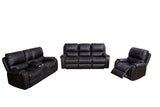 English Elm Faux Leather Reclining Sofa Couch Loveseat Sofa For Living Room Black