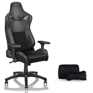 Hearth and Haven Karnox Ergonomic Gaming Chair, Adjustable Office Computer Chair with Lumbar Support , Tall Back Swivel Chair with Headrest and Armrest, Comfortable Reclining Video Desk Chair with Suede Padded Sea W1739101100