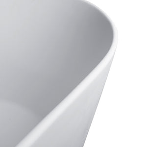 English Elm 67-inch Stone Resin Oval Freestanding Soaking Tub Seamless Matte Spa Bathroom W161370501