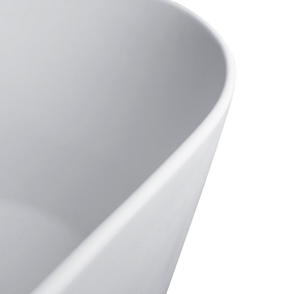 English Elm 67-inch Stone Resin Oval Freestanding Soaking Tub Seamless Matte Spa Bathroom W161370501