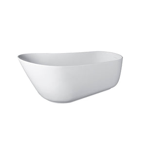 English Elm 67-inch Stone Resin Oval Freestanding Soaking Tub Seamless Matte Spa Bathroom W161370501