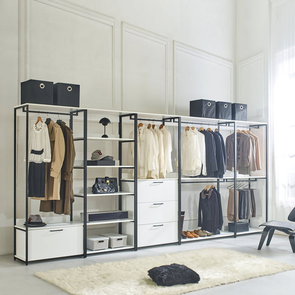 English Elm Fiona 32" Wood & Metal Walk-in Closet — Deep Modular Storage, Water/Heat & Scratch Resistant, E0 B040S00043